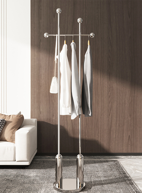 高级落地衣架卧室转角入户客厅挂衣架轻奢极简意式小型衣帽架时尚