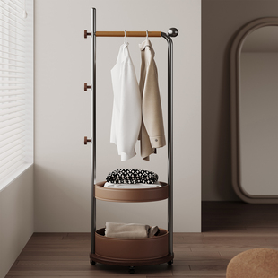 法式复古家用落地挂衣架卧室转角收纳挂架房间挂衣服的架子可移动