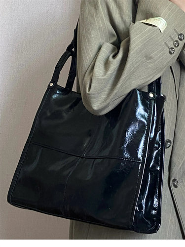 小众托特包原创设计黑色通勤大包