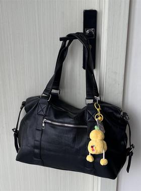 多巴胺dopamine上班通勤黑色大容量手提包男女生健身包短途旅行包