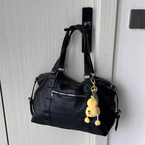 多巴胺dopamine上班通勤黑色大容量手提包男女生健身包短途旅行包