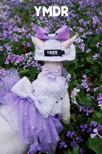 YMDR夏日浪漫紫藤花小香风编织亮片牵引胸背面料柔软优雅仙气迷人