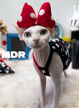 YMDR无毛猫德文猫夏季凉爽莫代尔舒服亲肤米奇米妮猫咪吊带家居服