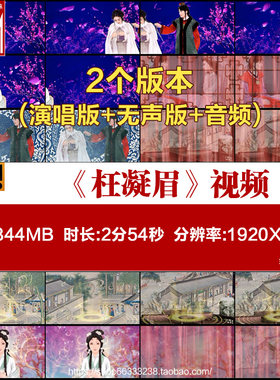 节目歌曲 枉凝眉 古典舞蹈背景红楼梦石头记晚会舞台led视频素材