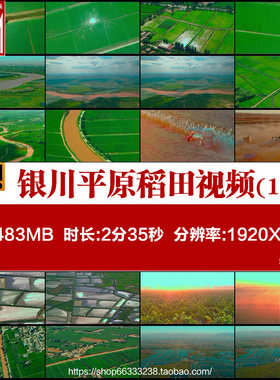 航拍宁夏黄河银川平原稻田图画万亩鱼塘葡萄园塞上江南视频素材