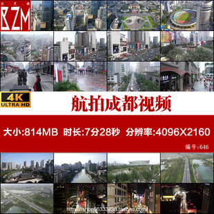 航拍成都视频素材太古里科技馆体育中心电视塔环球中心春熙路地标