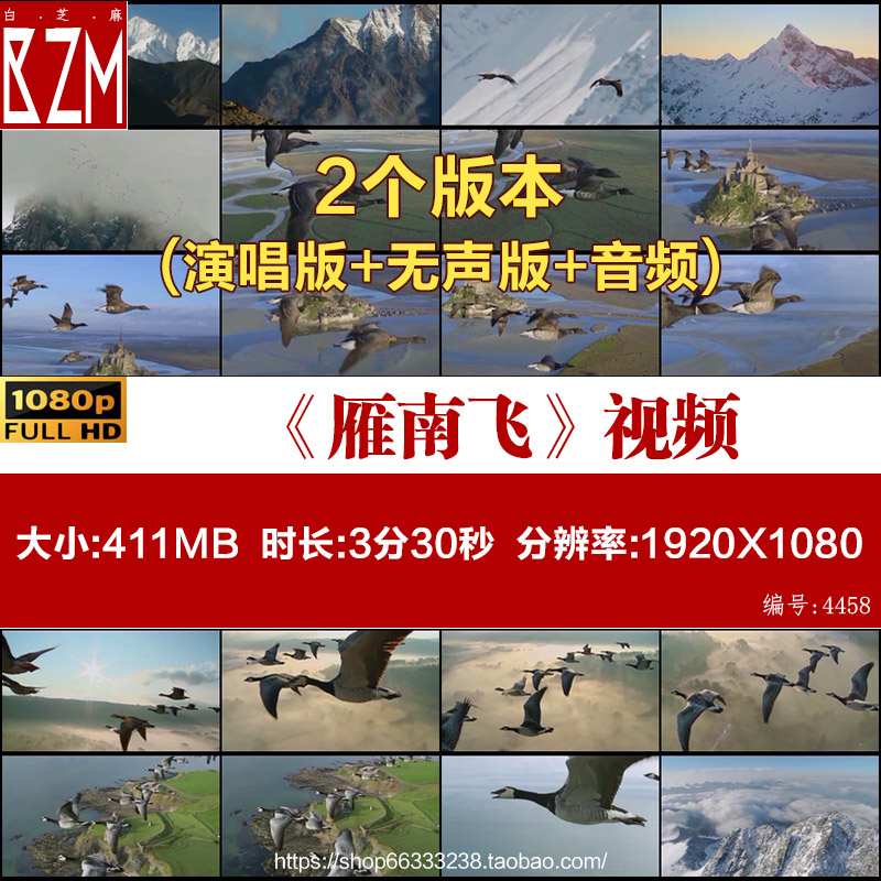 雁南飞 大雁飞翔国庆春节舞蹈革命红歌大屏幕LED背景视频素材