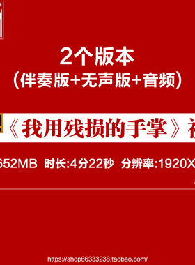 L66325Z我用残损的手掌戴望舒完整素材LED背景视频朗诵音乐唱红歌