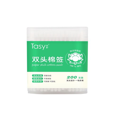 Tasy她树双头棉签双重功能不易断裂自然环保200ml
