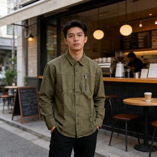 长袖 衬衫 外套26031001 复古工装 春秋季