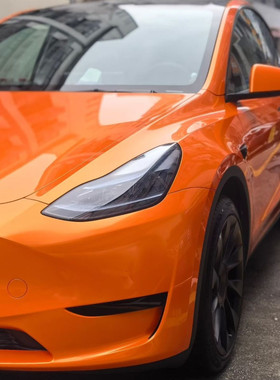 pet汽车改色膜PET全车竞速橙色金属车身车衣车漆保护贴膜自粘车膜