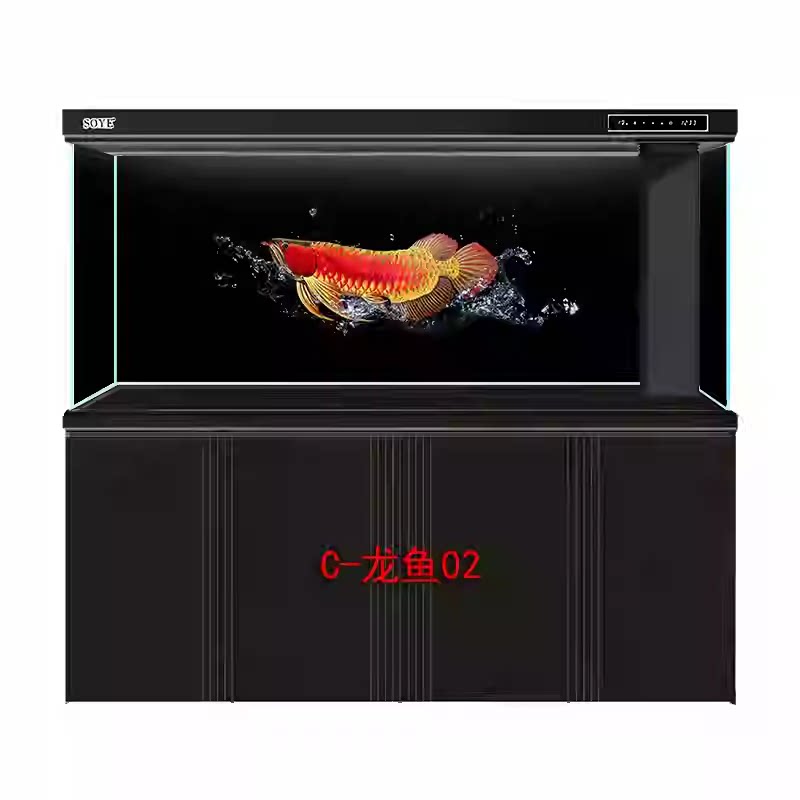 鱼缸背景画纸高清定制超白缸红龙魟鱼皇冠水族箱装饰画龙鱼缸贴纸