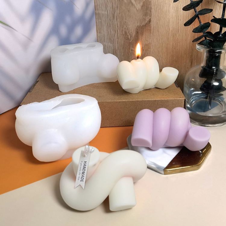 【蜡烛模具】ins几何螺旋绳结香皂蛋糕翻糖硅胶模具 candle molds