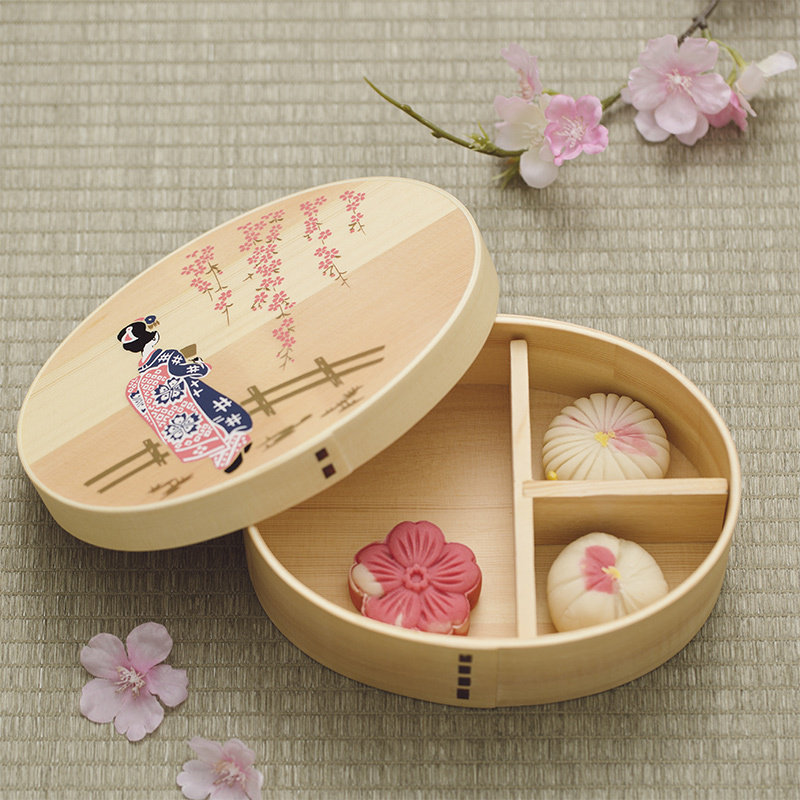WAKACHO传统漆器杉木饭盒餐盒便当盒进口高端餐具木制原装进口