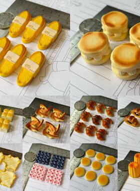 面包片舒芙蕾迷你食玩小鼻噶硅胶模具 diy手工模具