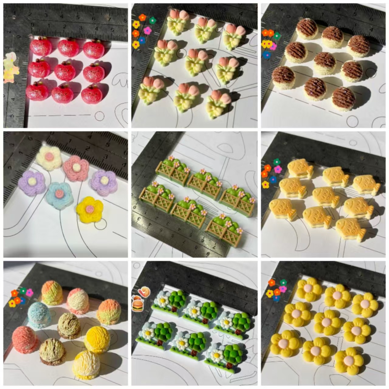 9款花朵&冰淇淋&饼干合集多孔小鼻嘎硅胶模具diy手工石膏粘土模具,厨房/烹饪用具,烘焙模具,淘宝优惠券,粉丝福利购,淘宝优惠卷