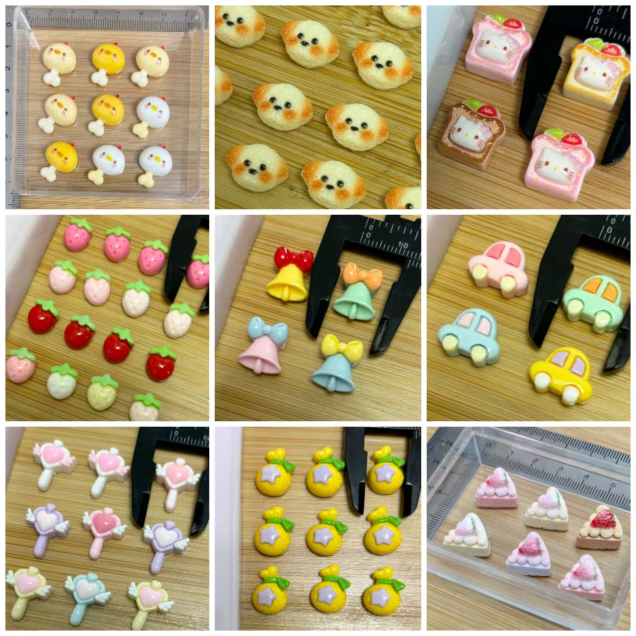 9款迷你卡通配件多孔小鼻嘎硅胶模具 diy手工石膏粘土模具