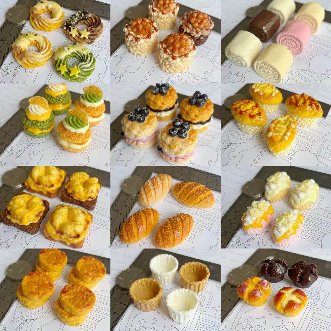 迷你仿真面包甜点模具 手工食玩DIY硅胶模