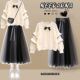 女童半身裙秋冬款 中大童网纱长裙潮 春秋高级感针织衫 套装 2025新款