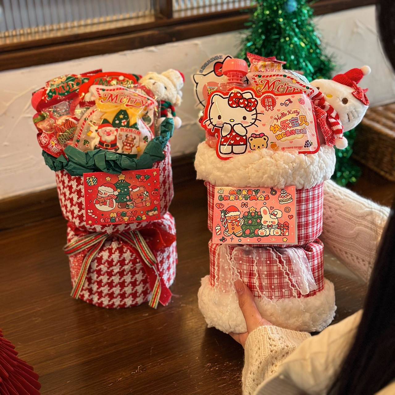 圣诞老人糖果花束礼盒小朋友零食果冻玩具KT猫文具送平安夜礼物