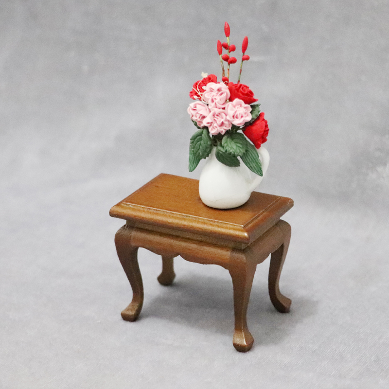 家具模型欧式古典边几红木色