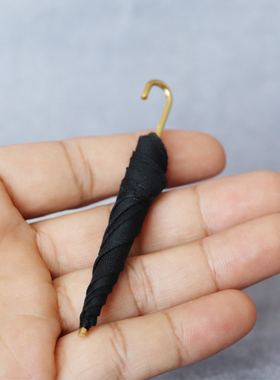 1:12娃娃屋dollhouse微场景模型摆件 仿真黑色雨伞摆件 不可打开