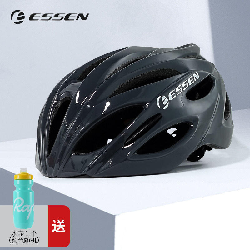 ESSEN SPORTC007骑行头盔超轻一体成型通风透气男女骑行装备亮黑