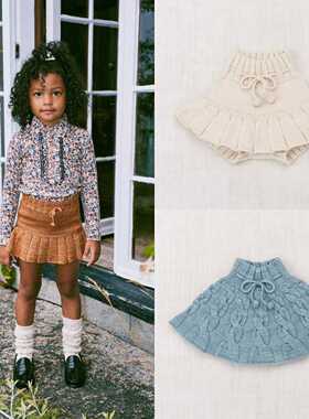 ins爆款2024秋冬新款Misha&Puff童装女童宝宝经典纯色针织裙裤