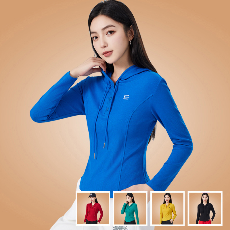 广场舞运动连帽长袖打底衫卫衣女