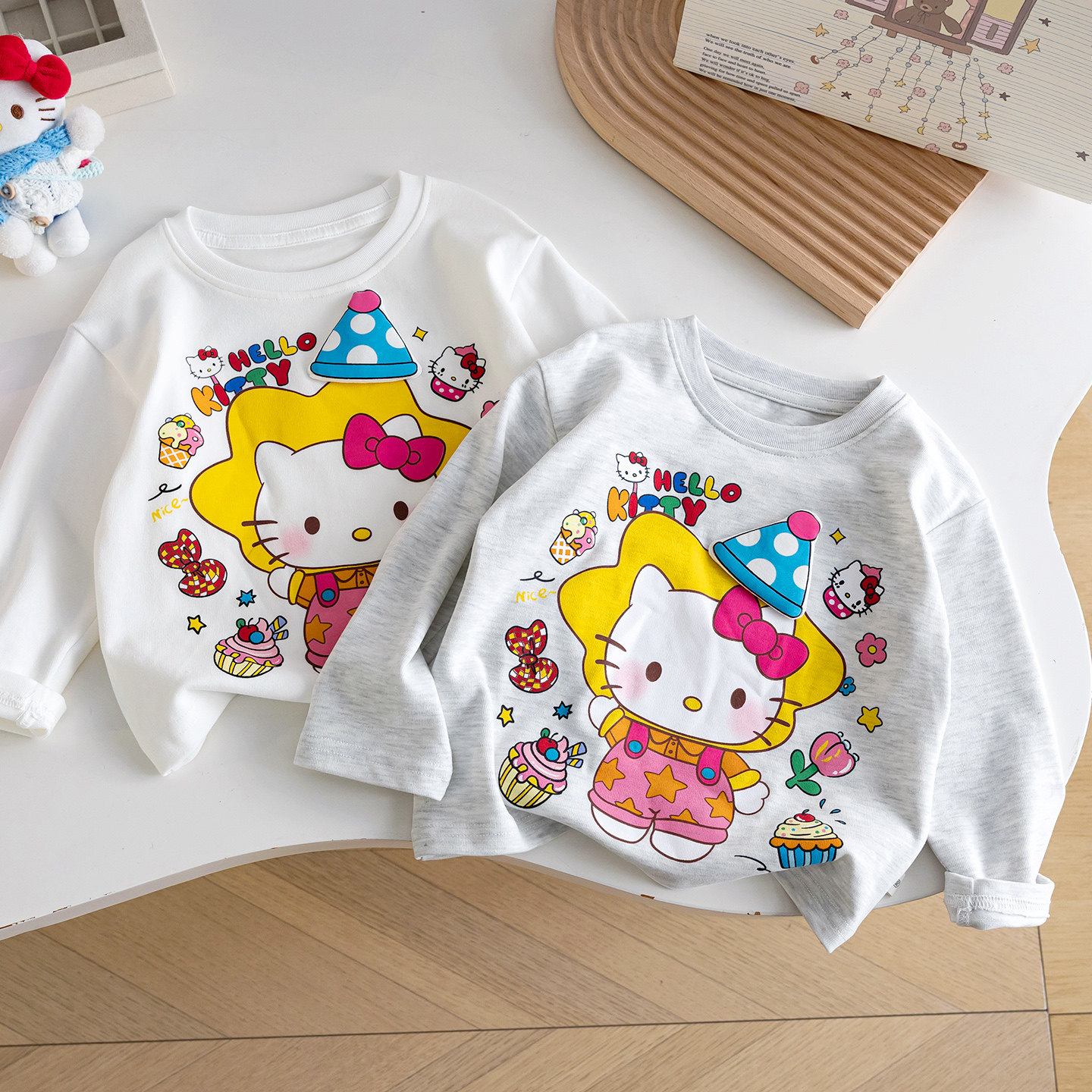 女童秋装HelloKitty长袖T恤可爱