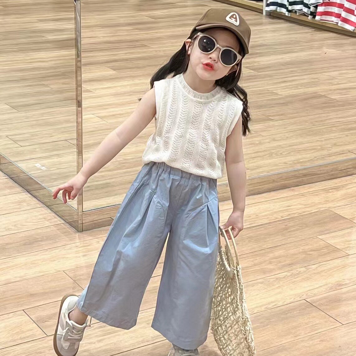 2026新款女童夏季针织阔腿套装