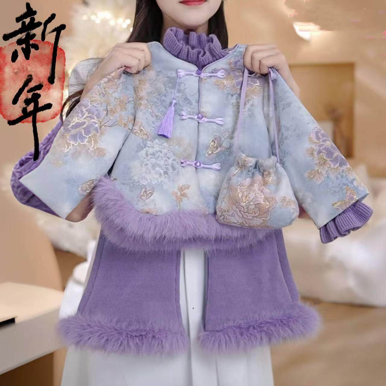 女童冬季加绒外套2025新款儿童中国风唐装上衣宝宝冬装加厚衣服潮,童装/婴儿装/亲子装,唐装,淘宝优惠券,粉丝福利购,淘宝优惠卷
