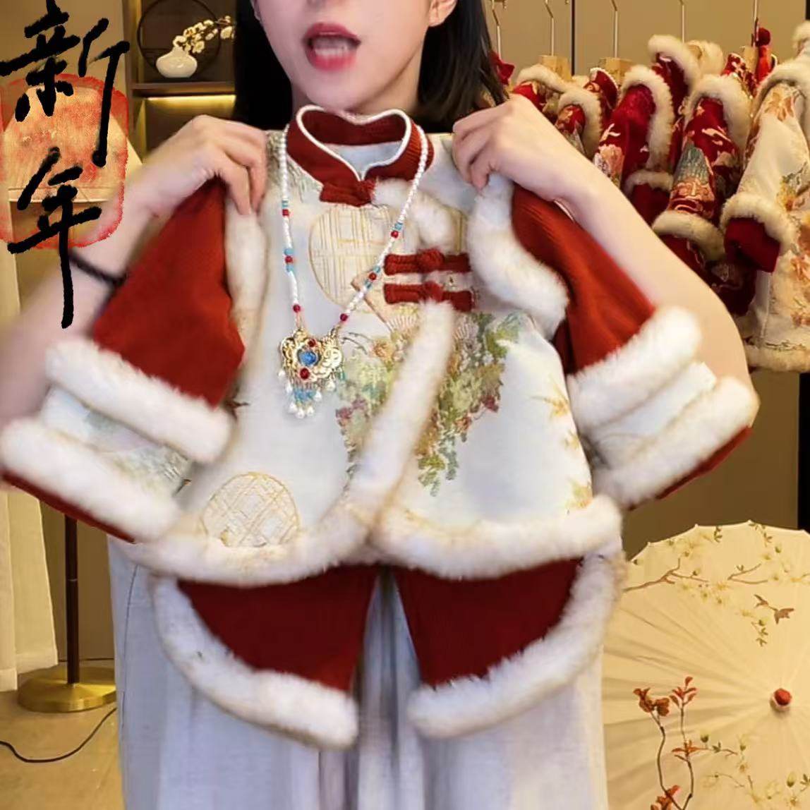 女童拜年服装2025新款冬