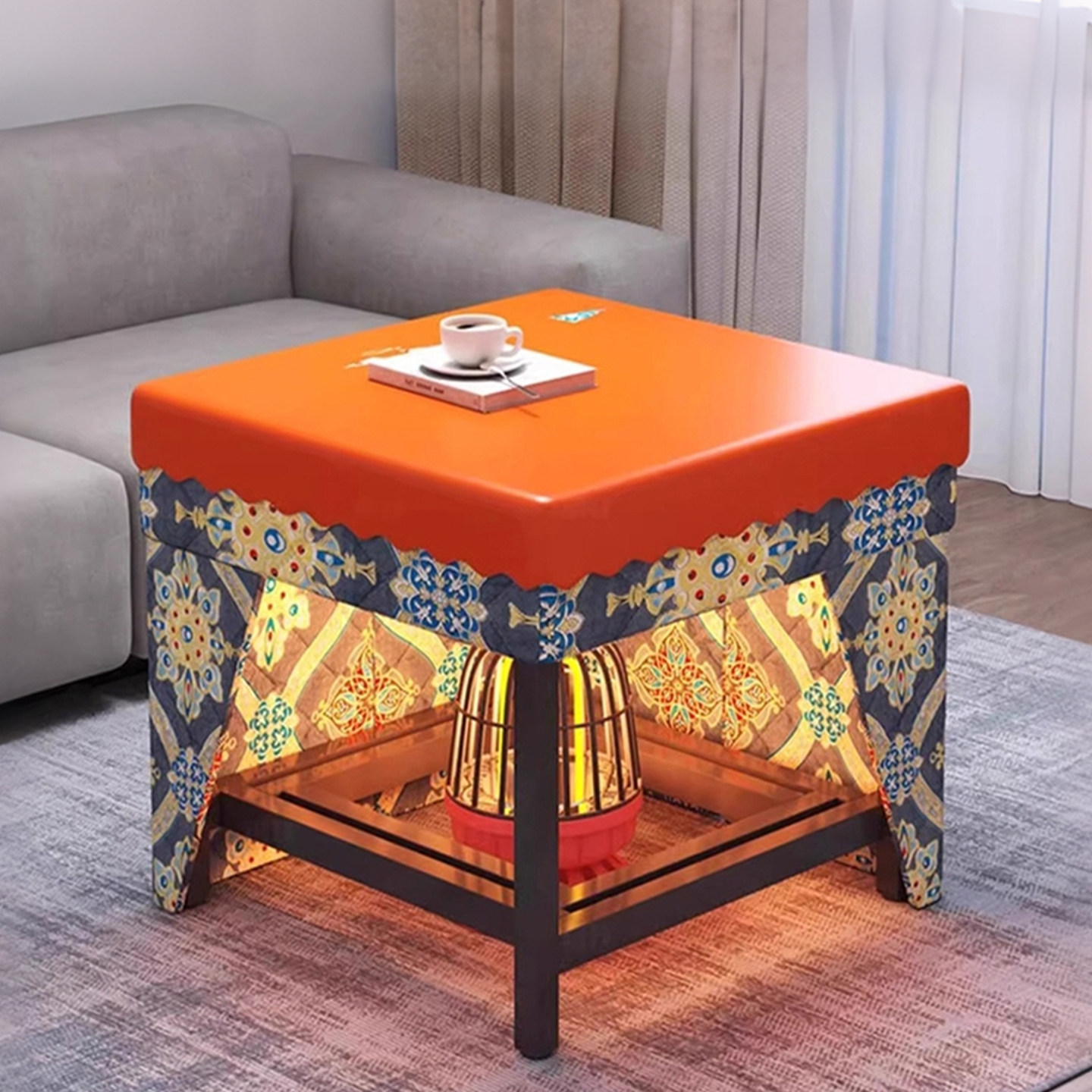 烤火桌子全套家用可折叠烤火架秋冬季烤火炉取暖桌四方新款不锈钢,住宅家具,烤火桌,淘宝优惠券,粉丝福利购,淘宝优惠卷