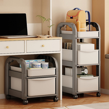 书包置物架可移动家用多层小推车落地桌底下带轮放书本收纳架神器