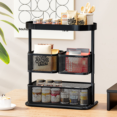 厨房置物架台面调味料收纳盒客厅