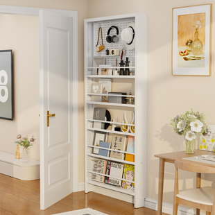 门后超薄置物架收纳夹缝架家用立式洞洞板落地一体式壁挂储物书架