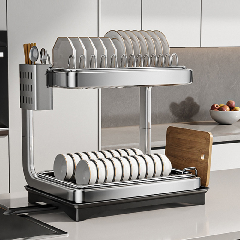 碗架碗碟收纳架双层厨房置物架