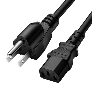 美规电源线电脑美标笔记本适配器电源梅花尾品字尾1.8米0.75平方