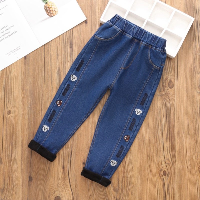 女童加绒牛仔裤冬季一体绒新款时尚洋气儿童裤子百搭外穿老爹裤子,童装/婴儿装/亲子装,裤子,淘宝优惠券,粉丝福利购,淘宝优惠卷