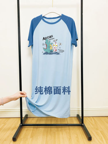 纯棉男童女童印花儿童t恤裙男童夏季新款纯棉睡衣衣服包皮术后裙