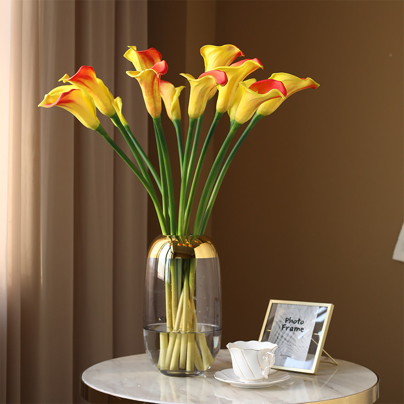 pu手感大号马蹄莲 假花客厅装饰仿真花 田园落地花束花艺