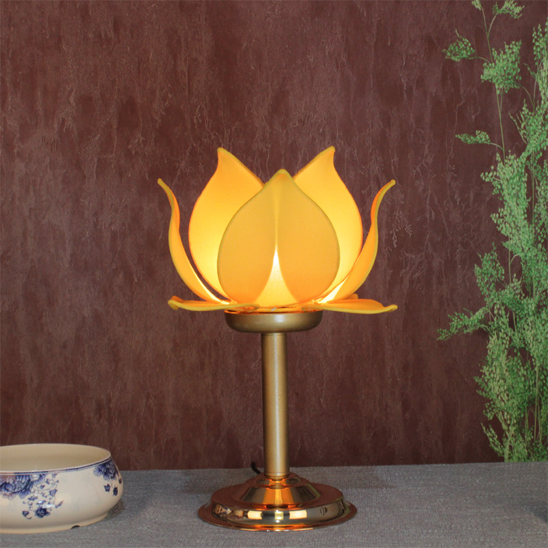 新中式荷花灯台灯禅意莲花灯佛前灯长明灯充电佛台供灯古风小夜灯,家装灯饰光源,装饰台灯,淘宝优惠券,粉丝福利购,淘宝优惠卷