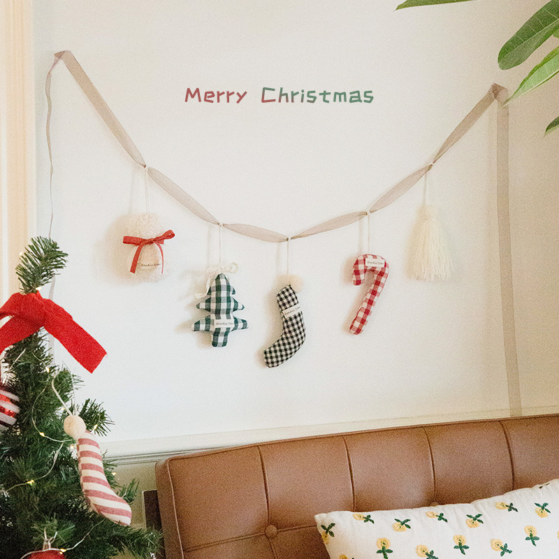圣诞节挂饰布艺手工雪人袜子圣诞树装饰挂件节日氛围场景布置吊饰