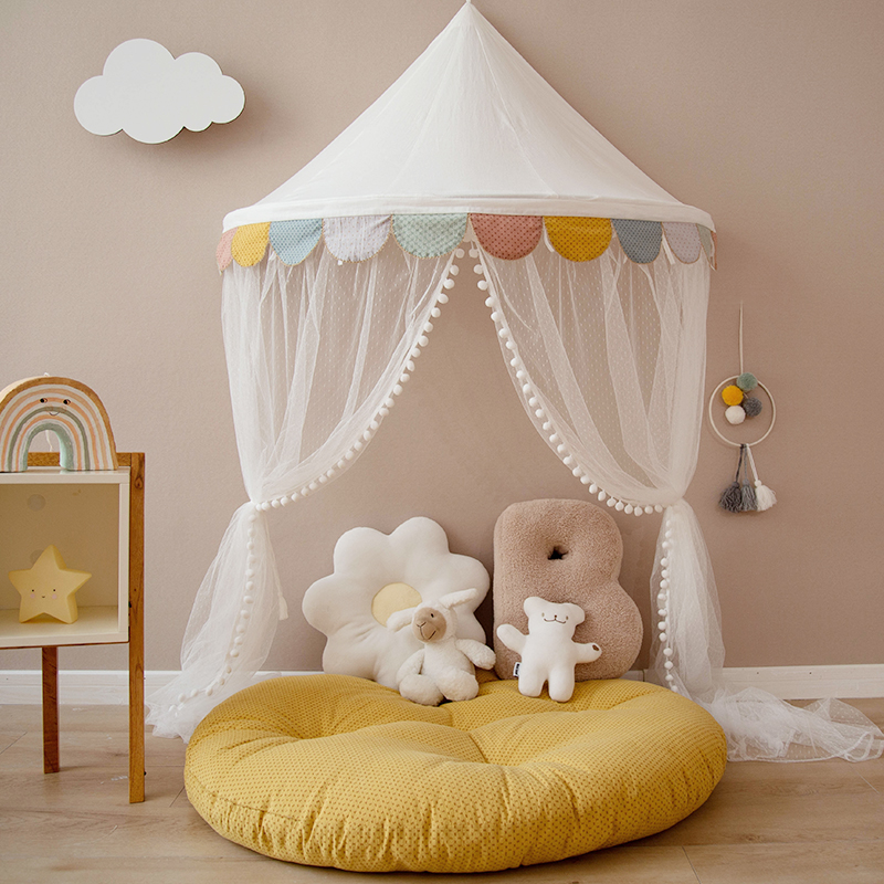 儿童帐篷室内游戏屋读书角玩具屋装饰布置公主房床头全棉壁挂幔帐