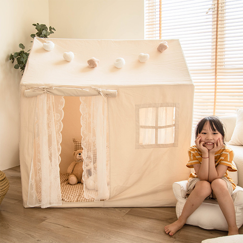 帐篷室内儿童小房子男孩女孩游戏屋奶油风家用公主城堡宝宝玩具屋