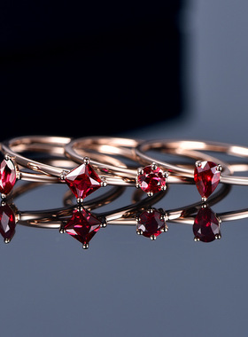 欧美饰品女时尚玫瑰戒指水晶