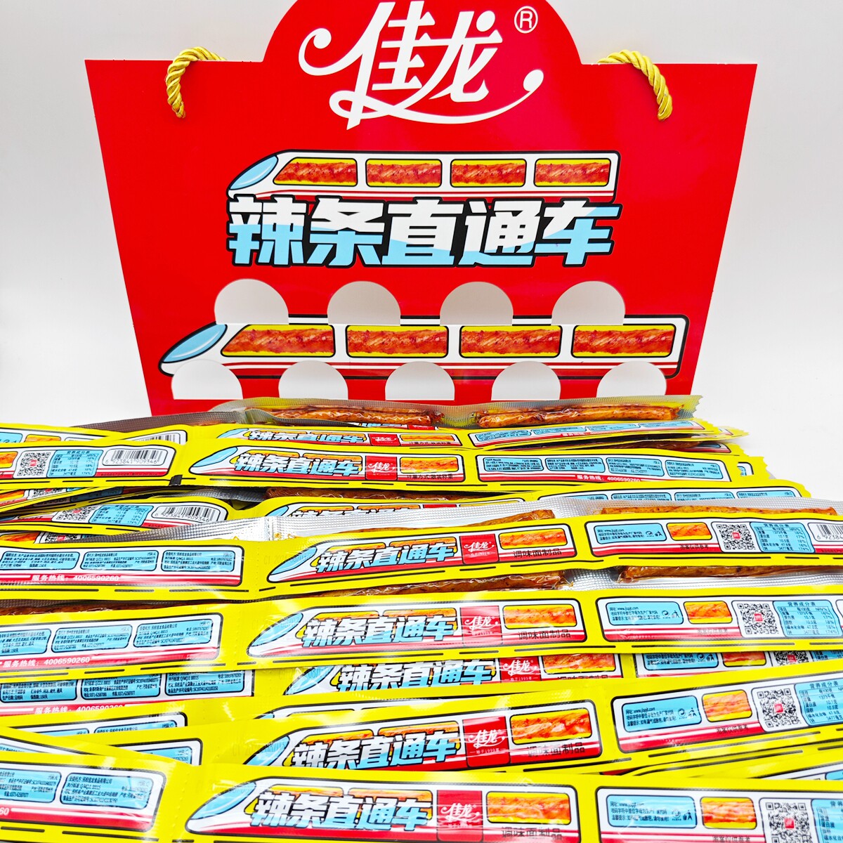 佳龙辣条直通车调味面制品面筋独立包装素牛筋辣棒甜辣味