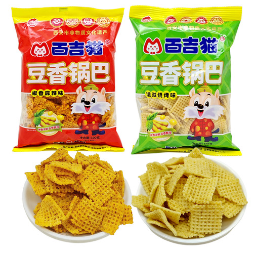 百吉猫豆香锅巴100g/包烧烤味