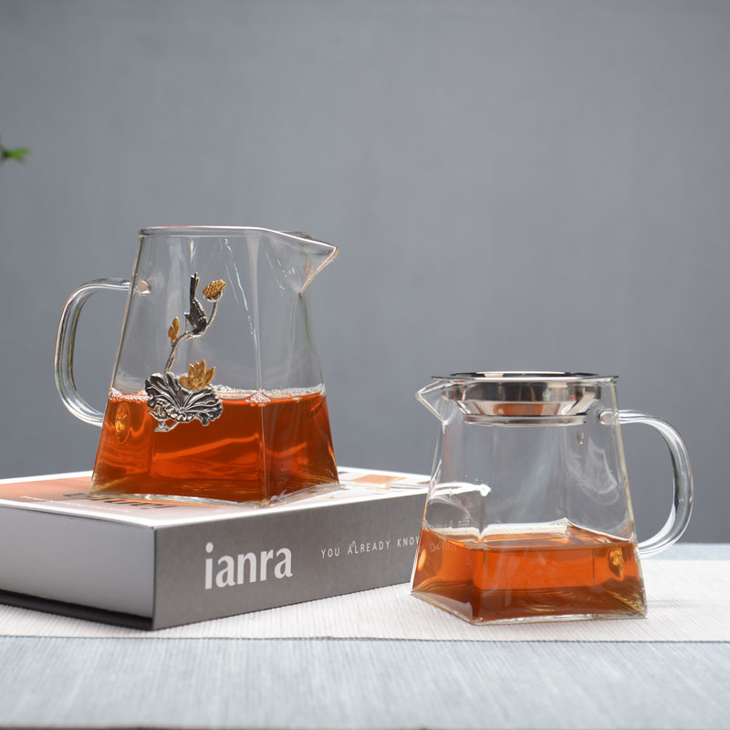 四方玻璃公道杯分茶器家用办公高档茶漏一体个性功夫茶具